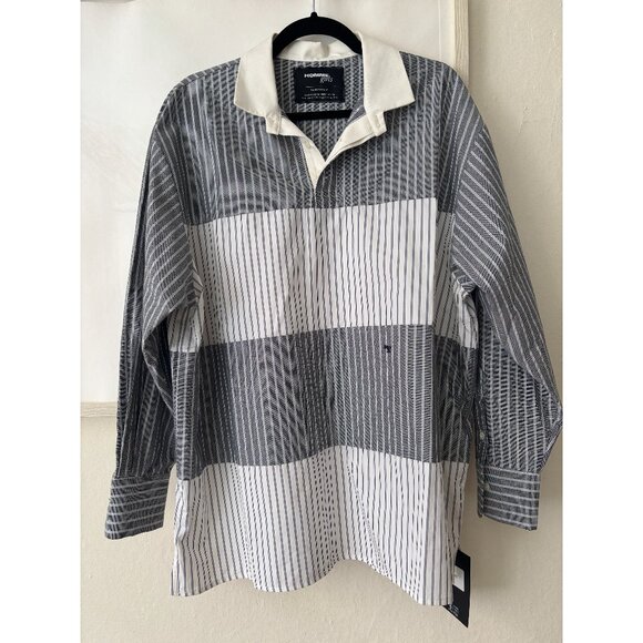 Hommegirls Shirting Rugby in Black White Combo M